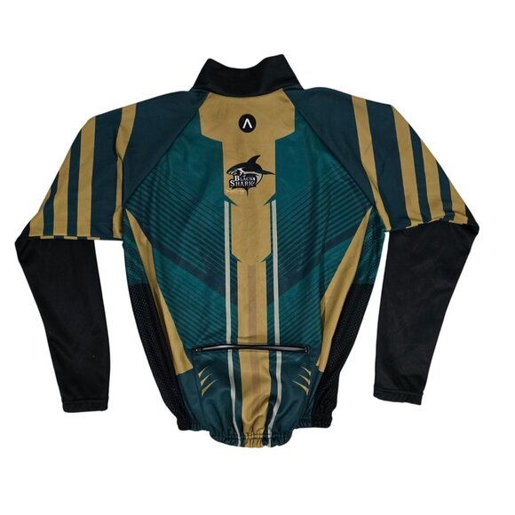 Black Shark Cycling Jersey S Black/Teal/Gold Long Sleeve Full Zip Lightweight - Picture 5 of 5